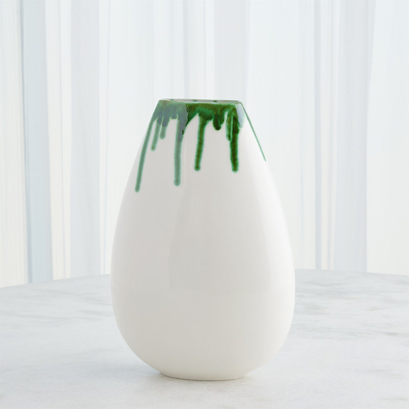 Giant Teardrop Handmade Ceramic Table Vase, 16.5" H x 11.5" W x 4" D