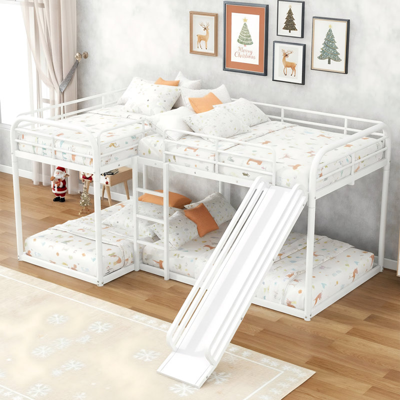 Lit superposé simple en L Levick, Blanc