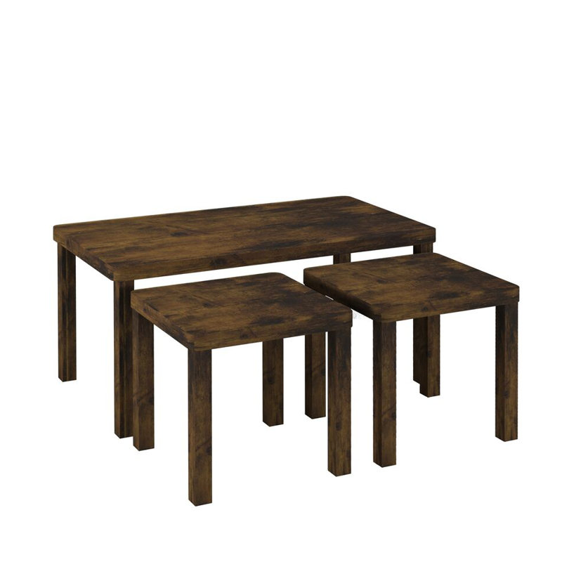 3 - Piece Living Room Table Set, Rustic Brown