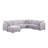 Modern Sofa Penelope 120" Linen Fabric Reversible 7PC Modular Sectional Sofa With Ottoman And Pillows