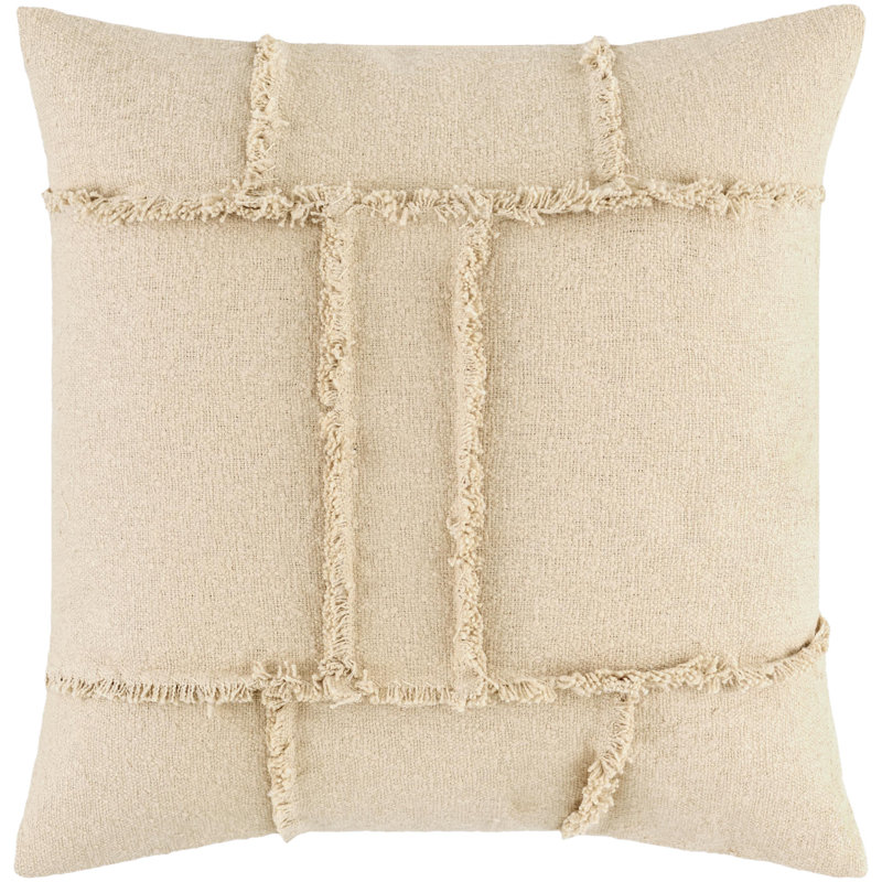Yulara Accent Pillow Cover & Insert, Polyester, Square 18", Cream