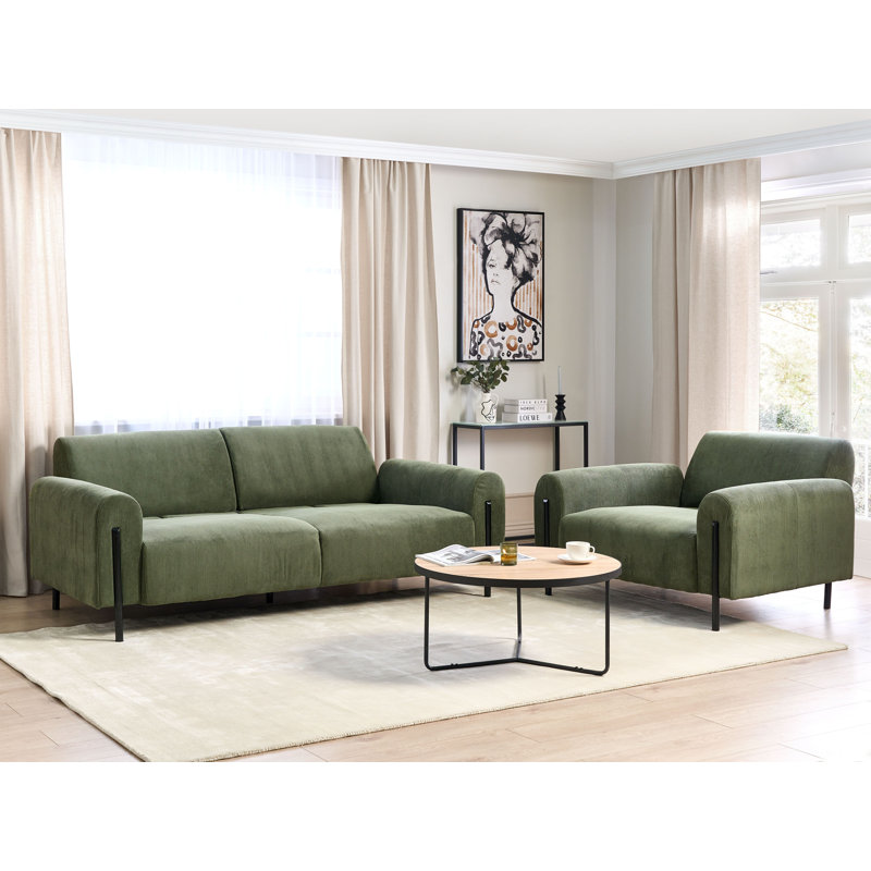 Saiyan 2 - Piece Living Room Set, Green Corduroy