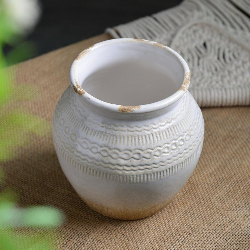Vase en céramique gaufrée 5,9 po