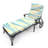 72" x 21" Lilo Tapioca Multicolor Abstract Outdoor Chaise Lounge Cushion with Ties and Loop
