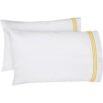 400TC Triple Embroidery Cotton Sateen Pillowcases (Set Of 2)