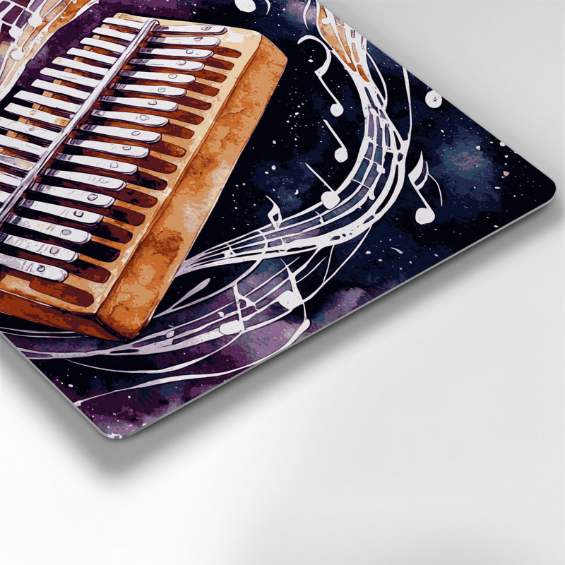 «Music Kalimba», art mural en métal mauve, H 8 po x l 8 po