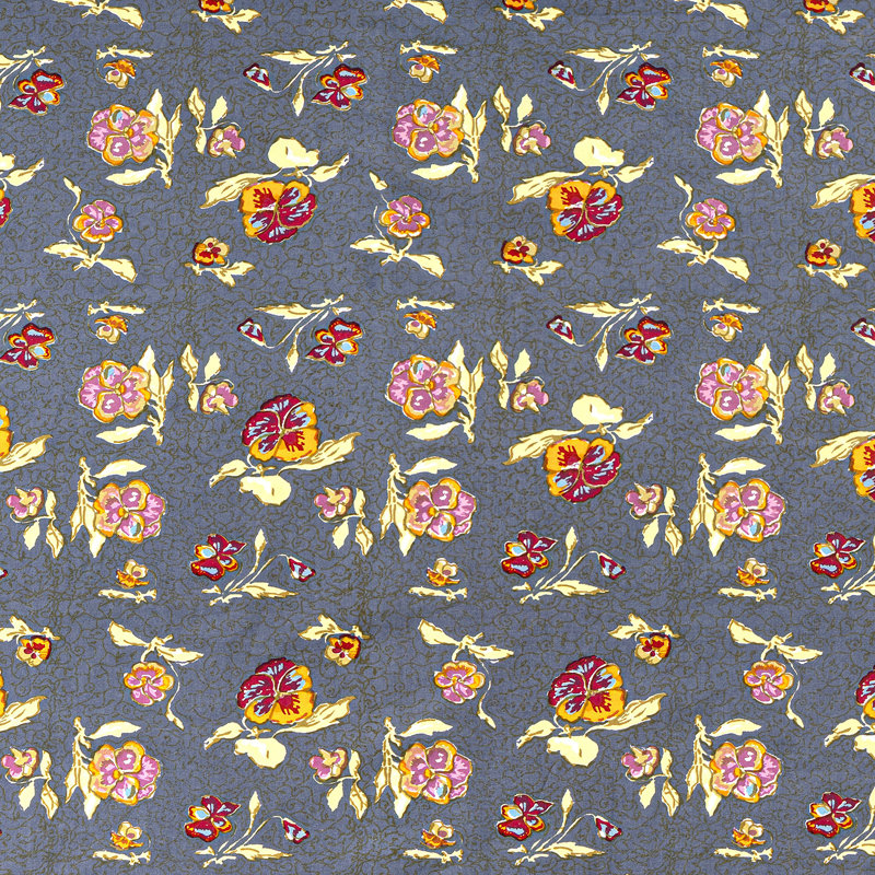 Pansy Tablecloth, Gray, 71" x 142"