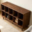 Bibliothèque standard moderne en bois massif noyer foncé-1686816241