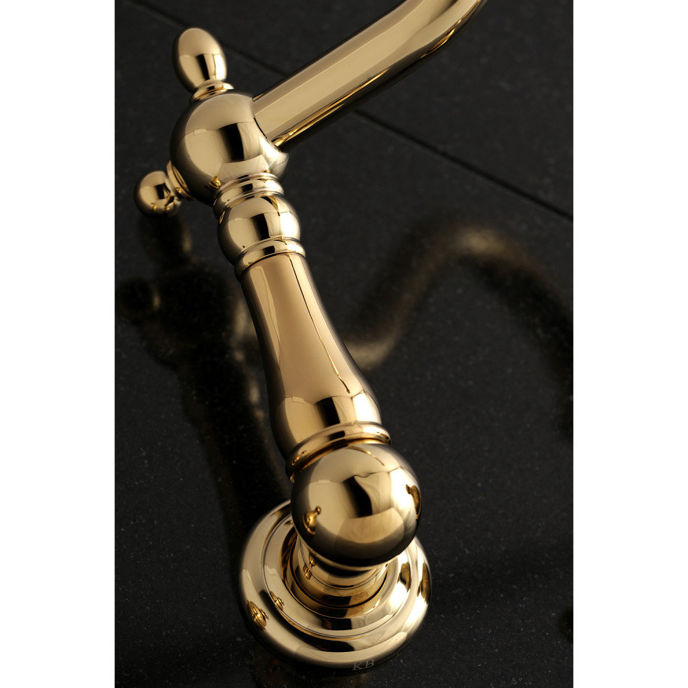 Heritage Wall-Mounted Roman Tub Faucet, Polished Brass