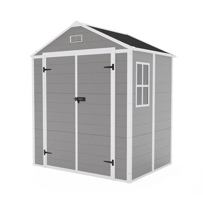 Campcraft 6*5ft Resin Storage Shed,plastic Garden Tool Outside Sheds,high Quality Pp Material,strong Structure,waterproof,rust And Uv Proof,large Storage Space,12mm Thick Pp Board,hd Window Lighting