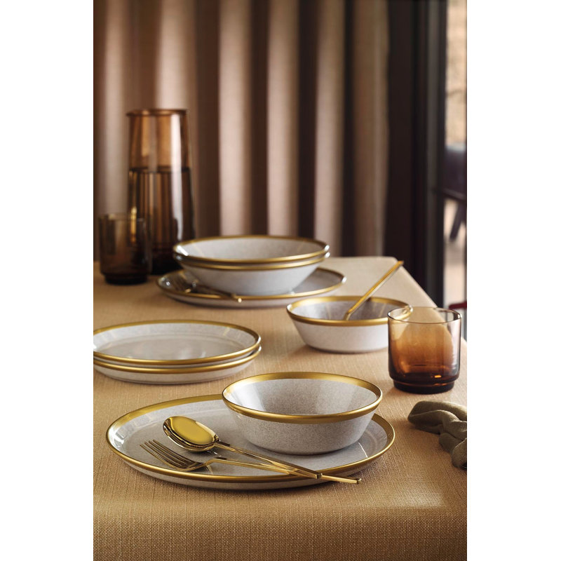 Service de table (16 pièces), Gris, doré