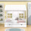Lit de jour en bois avec lit gigogne simple, conception de maisonnette-400452571