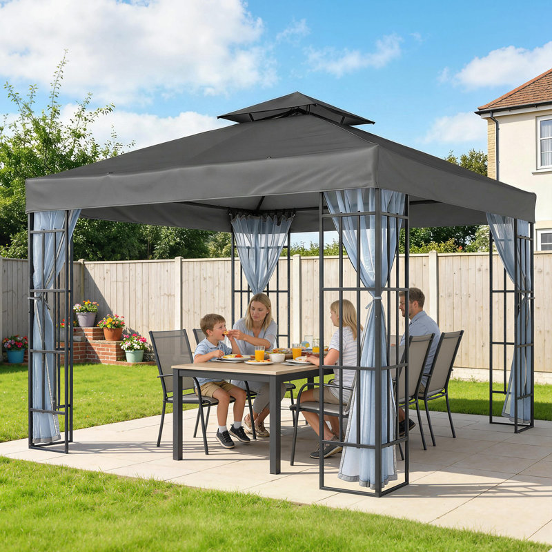 Parasol d'extérieur 10 pi x 10 pi, gris foncé