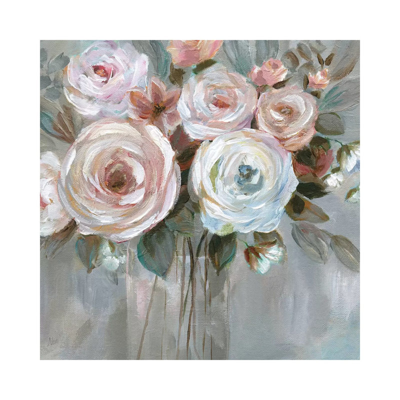 Bouquet in Blush 1 Piece Painting on Canvas, 45.72 cm H x 45.72 cm W x 1.91 cm D, Wrapped Canvas