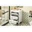 Meuble-lavabo blanc 24 po avec lavabo en céramique 24 po, 3 tiroirs, style rétro élégant, lavabo facile à assembler et structure en bois de pin massif, tiroirs pour un rangement efficace