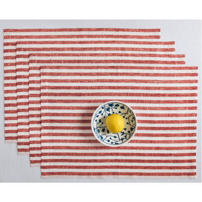 Amalfi Stripe - 100% Pure Linen Placemats