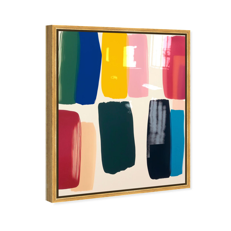 Oliver Gal CaliSunset II Abstract - Hand-Applied Glass Coat Framed Canvas Art, 30" H x 24" W, Brown