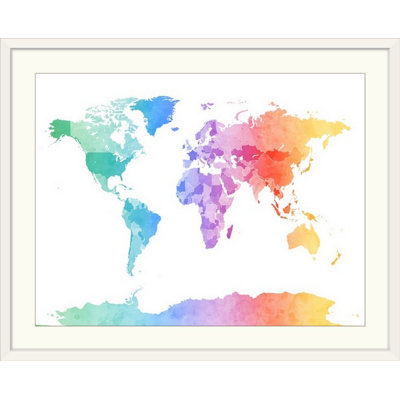 Francy " Watercolor Map Of The World Map " by Michael Tompsett