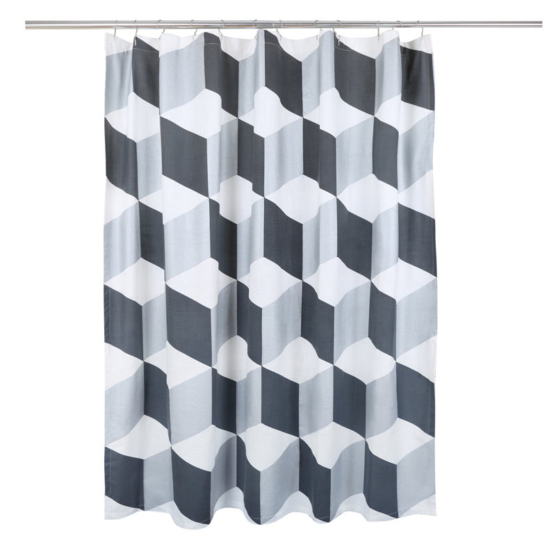 Rideau de douche simple 100% coton Juergen, Gris