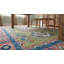 Tapis traditionnel en laine noué à la main gris clair / vert clair Ava Kazak-1350131139