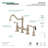 Kingston Brass Restoration Two-Handle 4-Hole Deck Mount Bridge Kitchen Faucet with Brass Side Sprayer-125783091