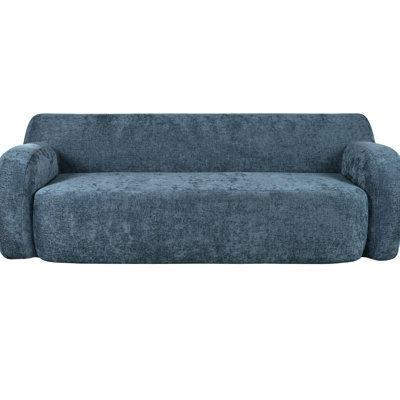 Minimalist 81.5" - Curved 3 For Living Room, Bedroom, Apartment Extra Large Seats, Dark Blue , Sponge Padding, Assembly- , 3, Fabric, Comfortable Fill Apartment, Entertainment Area