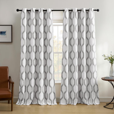 Rideau de fenêtre à passants avec passe-tringle Threadmade Renzo, gris clair - l 52 po x L 84 po