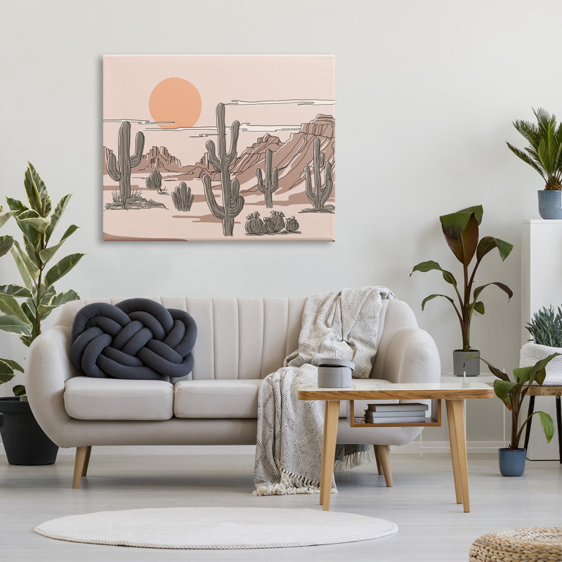 Été, soleil, désert, canyon, saguaro, cactus, estampe numérique, art texturé par Ziwei Li, H 36 po x l 48 po x P 1,5 po