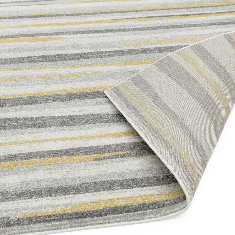 Chinnock Flatweave Yellow/Grey Area Rug, Rectangle 200 x 290cm