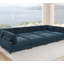 Canapé modulaire à large assise en velours côtelé-130910446