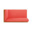 Red Bench With Wood Frame - To Weather And Water- Seat Covers Corner In Easy-Maintain Back Cushions