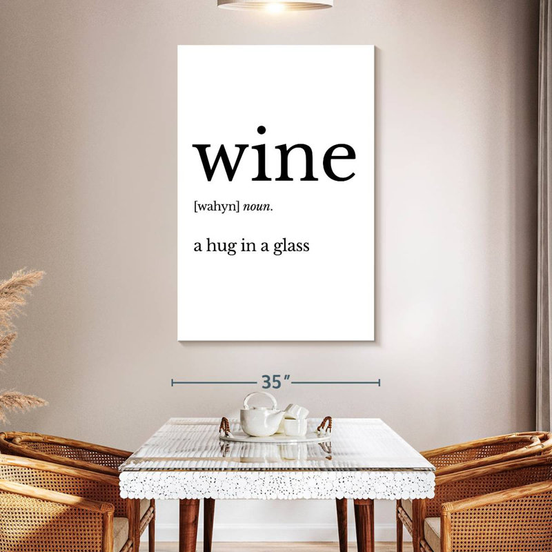 Wine Typography, 51" H x 34" W