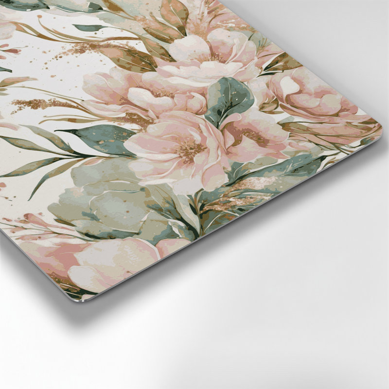 Aquarelle florale 11, art mural gris en métal, H 16 po x l 16 po