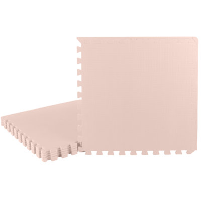 Stalwart 24Sqft Foam Floor Tiles Play Mat, Pink