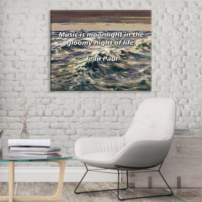 Artsy Quote "Music is moonlight in the gloomy night of life." By Jean Paul Gallery Wrapped Canvas