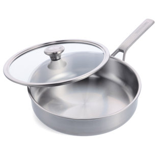 5 Quarts Non-Stick Stainless Steel Saute Pan with Lid