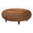 Bali & Pari Riau Handwoven Seagrass Coffee Table With Wooden Legs – Natural Wicker Round Living Room Table For Living Room Or Bedroom Décor