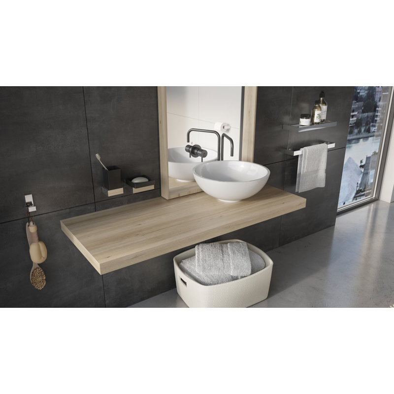 Fire 16'' 2 Wall Towel Bar, Matte Black