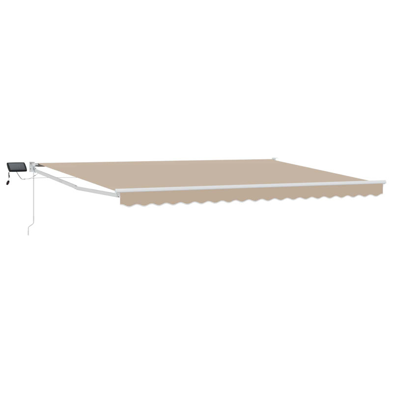 VidaXL Polyester Cover Retractable Patio Awning, 350cm W x 200cm D, Beige/White
