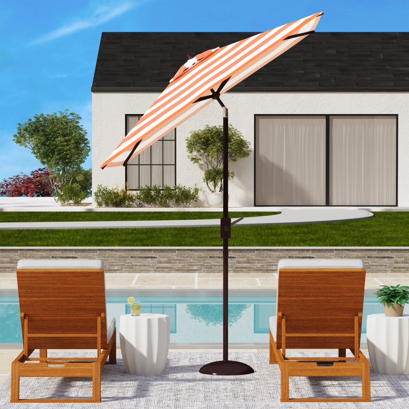 Parasol carré de 7,5 pi Torrens, Orange/Blanc