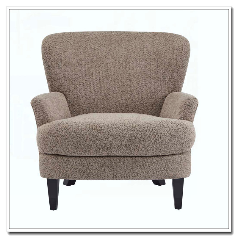 Fauteuil club rembourré Boucle, Marron clair