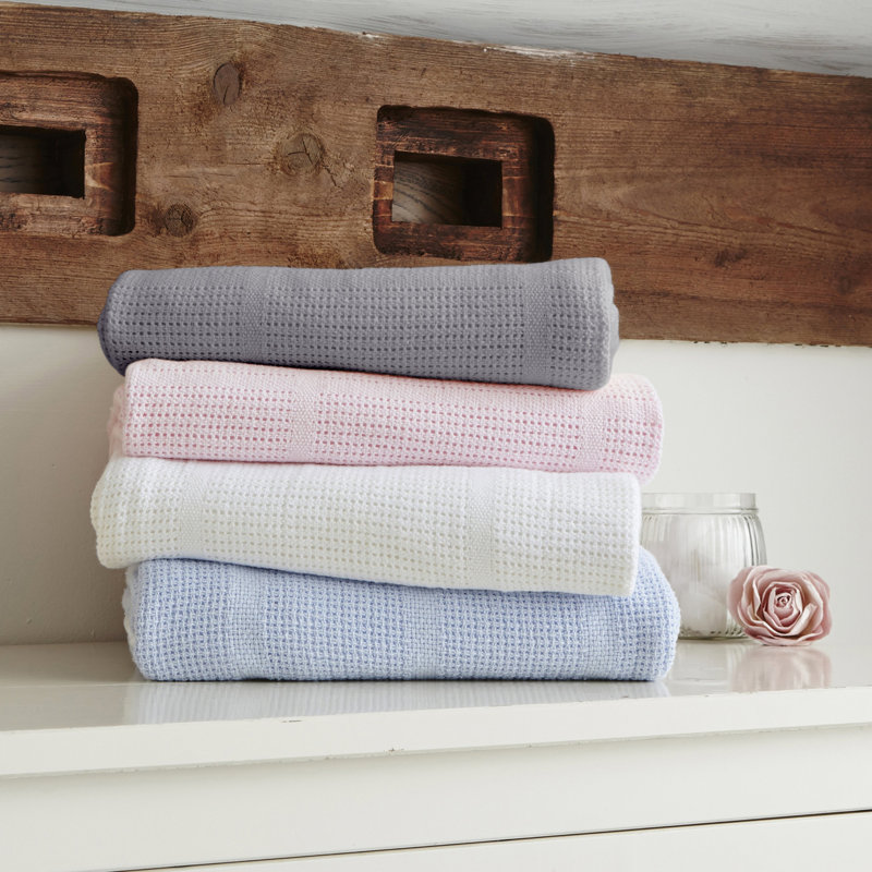Soft Cotton Cellular Cot Blanket, Grey