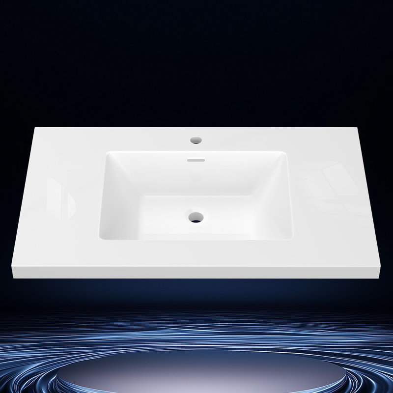 Comptoir de meuble-lavabo simple rectangulaire 36 po x P 22 po avec comptoir et 1 trou