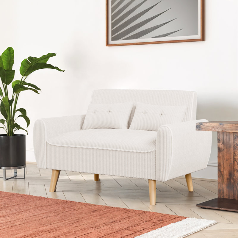 Arlander Upholstered 47.24'' Loveseat, White
