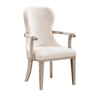 Traditional Elegance Armchairs Set Of 2 Fabric Upholstery Durable Cushion Seat Back Classic Design Comfort Dining Furniture