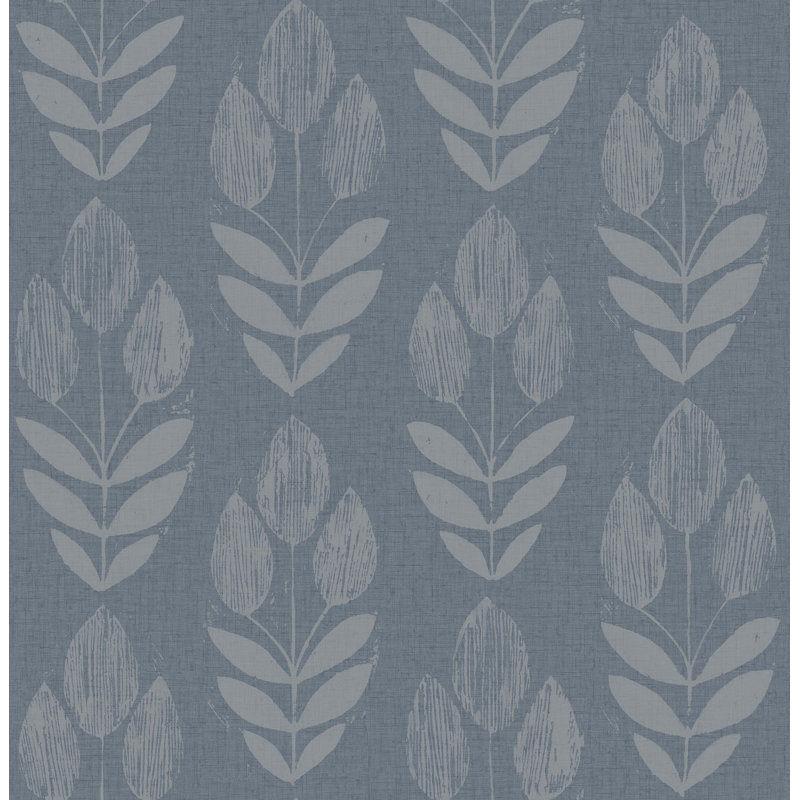 Papier peint guirlande tulipe, Bleu