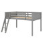 Lit mezzanine bas simple en bois avec échelle pratique-1033693264