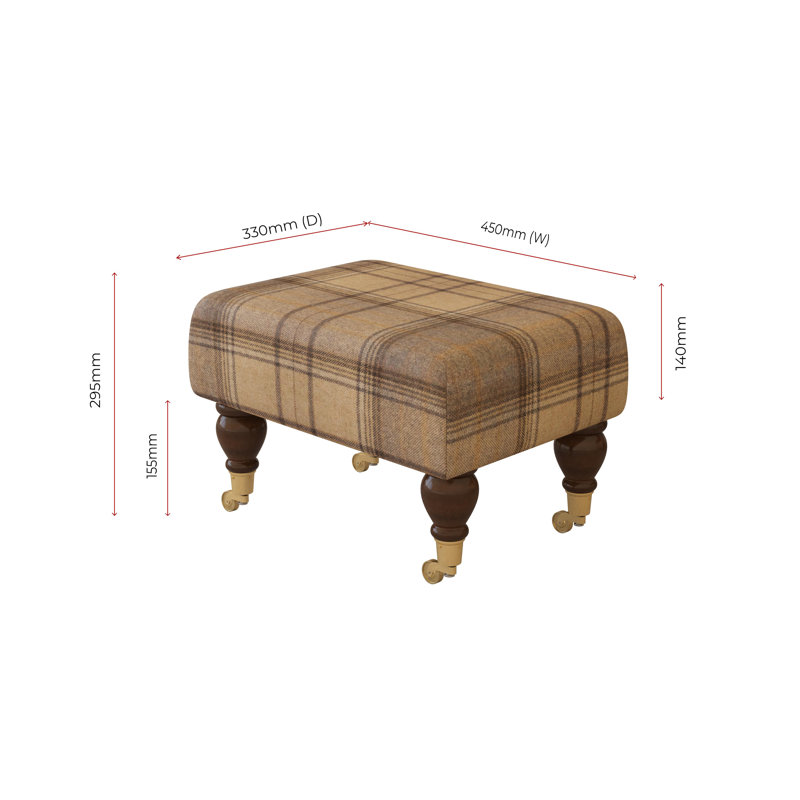 Manufactured Wood Accent Stool, Mahogany, Natural Cream