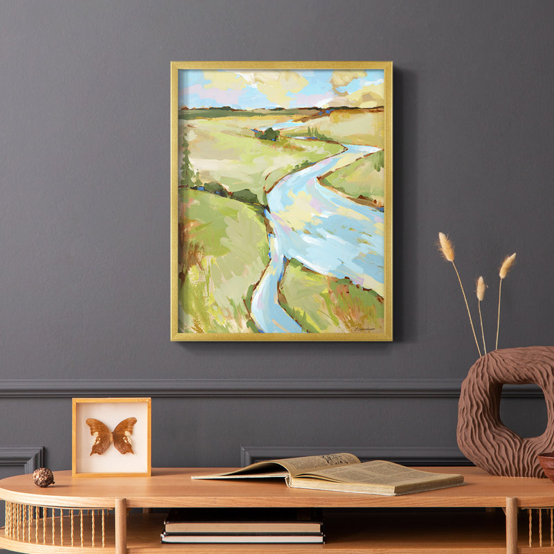Reproduction encadrée Upriver II - bois massif, H 14 po x l 11 po