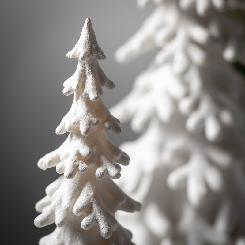 Snow Covered Pine Tree - Set Of 2